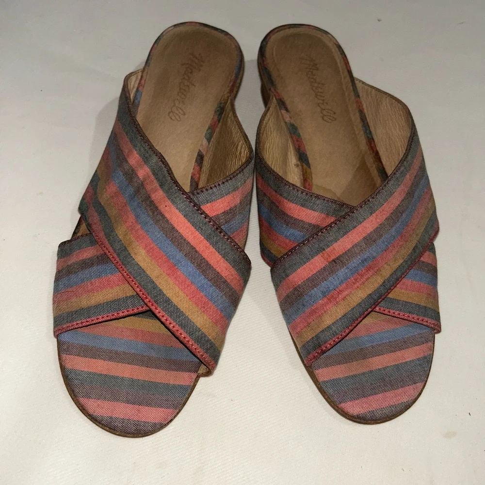 Madewell the Ruthie crisscross striped mules - Picture 5 of 11